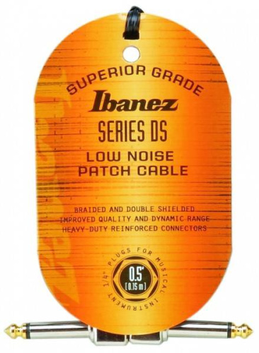 IBANEZ DSC05LL PATCH CABLE коммутационный кабель Jack 1/4" mono Jack 1/4" mono (угловой), 15 см, ц фото 2