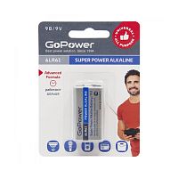 GoPower 6LR61 Alkaline 9V батарейка "крона"