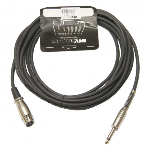Invotone ACM1005BK Микрофонный кабель, длина 5 м, разъемы моно джек- XLR3F (черный)