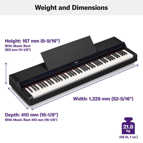 Yamaha P-S500B электропиано, 88 клавиш, GHS, 256 полифония, 100 тембров, 100 стили, Smart Pianist фото 6