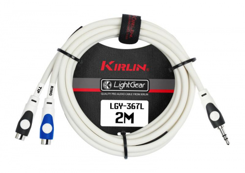 Kirlin LGY-367L 1M WH кабель Y-образный 1 м Разъемы: 3.5 мм стерео миниджек 2 x RCA гнездо Мат фото 4