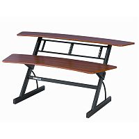 QUIK LOK Z630 CY 2-х уровневый рабочий стол с деревянным покрытием и 2 рэковыми крепежами по 4 прибора, покрытие под вишню