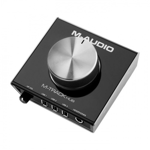 M-Audio M-Track Hub внешняя звуковая карта (USB звуковой интерфейс), 2х1/4" TRS Jack аудио выхода с регулировкой уровня сигнала,