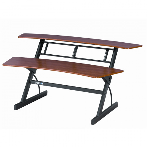 QUIK LOK Z630 CY 2-х уровневый рабочий стол с деревянным покрытием и 2 рэковыми крепежами по 4 прибора, покрытие под вишню