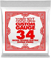 Ernie Ball 1134 струна для электро и акустических гитар. никель, в оплётке, калибр .034