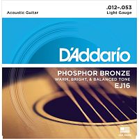 D'Addario EJ16 струны для акустической гитары, фосфор/бронза, Light 12-53