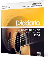 D'Addario EJ14 струны для акустической гитары, бронза 80/20, Bluegrass 12-56