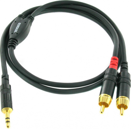 Cordial CFY 0,9 WCC кабель Y-адаптер джек стерео 3,5 мм/2xRCA, 0,9 м, черный