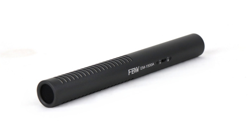 FBW EM-1500A конденсаторный микрофон-"пушка", гиперкардиоида, 48В, 40-20000Гц, отключаемый обрезной НЧ-фильтр 180Гц, макс. SPL 130дБ, импеданс 500Ом, 