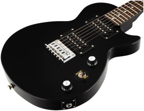 EPIPHONE Les Paul Express Ebony электргитара, цвет черный, мензура 22" (трэвэл), корпус махогани, фото 2