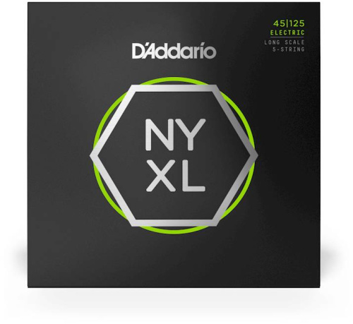 D'Addario NYXL45125 Струны для пятиструнной бас гитары Long, Light/Medium, 45-125 фото 3
