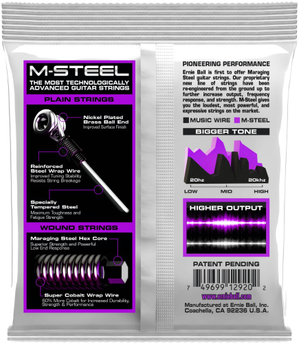 Ernie Ball 2920 струны для эл.гитары M-STEEL Power Slinky (11-14-18p-28-38-48) фото 2