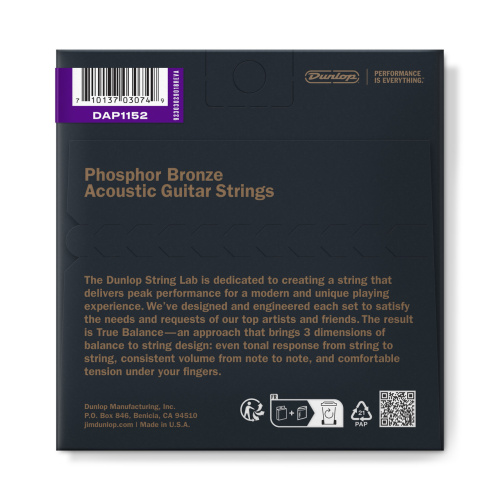 DUNLOP DAP1152 Струны для акустической гитары Phosphor Bronze 11/52-6/SET  фото 2
