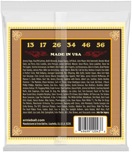 Ernie Ball 2043 струны для акуст.гитары Silk & Steel Regular (13-17-26-34-46-56) фото 2