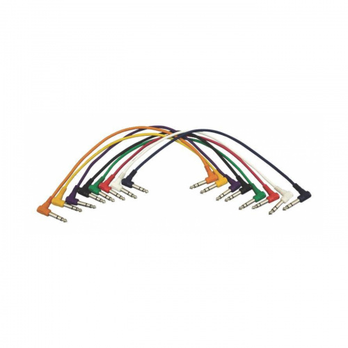OnStage PC18-17TRS-R комплект кабелей джек стерео угл. —джек стерео угловой 43,18см,(8 цветов)