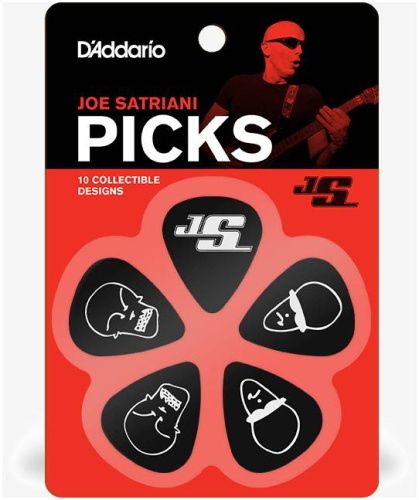 PLANET WAVES 1CBK4-10JS JOE SATRIANI PICKS BLACK MEDIUM комплект медиаторов, 10 шт, модель Джо Сатриани, средней жёсткости, цвет фото 2