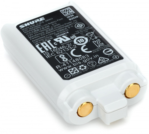 SHURE SB903 Аккумулятор для беспроводных передатчиков SLX-D, литий-ионный, белый