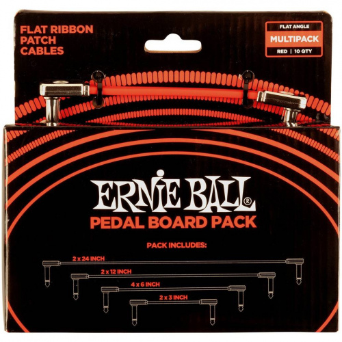 ERNIE BALL 6404 набор соединительных кабелей, угловой джек/угловой джек, красн фото 2