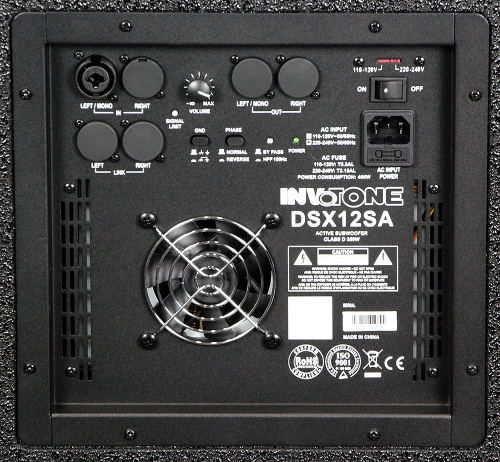 Invotone DSX12SA активный сабвуфер, 1000 Вт, 47-125 Гц, 124 дБ SPL, класс D. фото 3