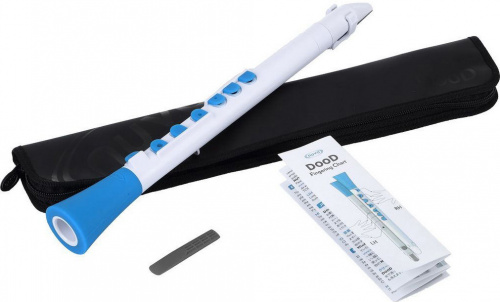 NUVO Dood (White/Blue) блок-флейта DooD, строй С (до), материал АБС-пластик, цвет белый/синий фото 2
