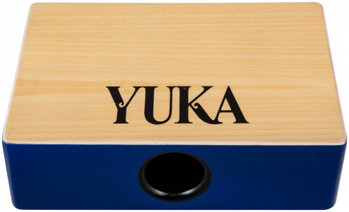 YUKA LT-CAJ1-WTBL тревел-кахон, фиксированный подструнник, тапа белый тик, корпус синий, ремень фото 2