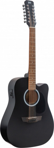 JET JDEC-255/12 BKS 12-струнная электроакустическая гитара с вырезом, цвет черный