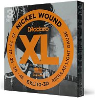 D'Addario EXL110/3D струны для эл .гит Regular Light, никель, 10-46, 3 комплекта