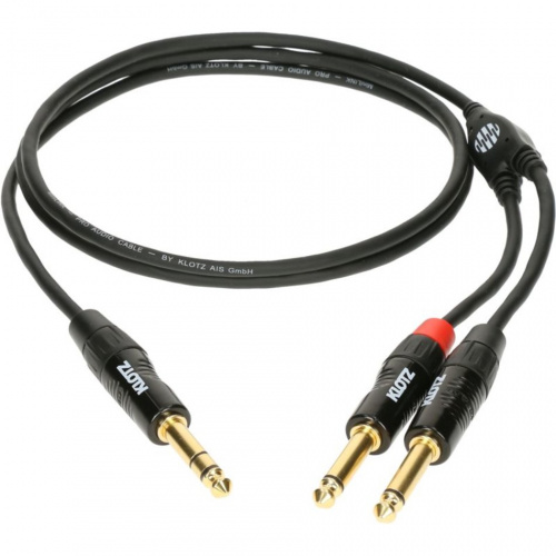 KLOTZ KY1-150 компонентный кабель серии MiniLink с позолоченными разъемами stereo jack - 2 mono jack, 1.5 метра, цвет черный