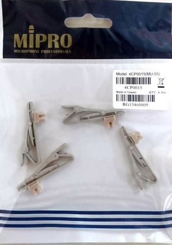 MIPRO 4CP0015 Клипса для петличного микрофона MU-55LS, бежевая (4 штуки)