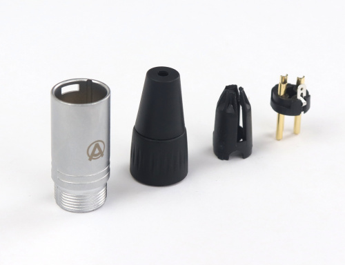 AuraSonics X3M-G кабельный разъем 3-контактный XLR male, позолоченные контакты, хром фото 2
