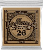Ernie Ball 1826 струна одиночная для акустической гитары Серия Earthwood Калибр: 26 Сердцевина: