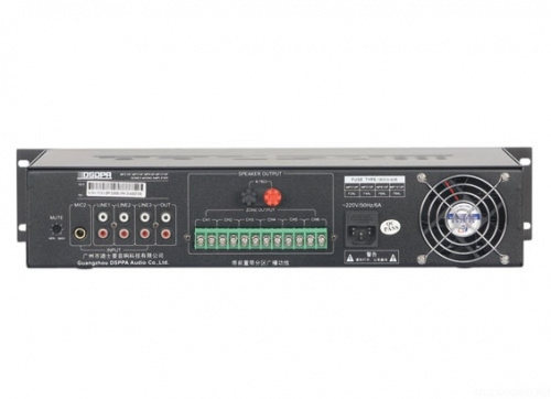 DSPPA MP-610P Микшер-усилитель, 6 зон c регулировкой уровня выходного сигнала, 250 Вт/100В, 2 микр фото 3