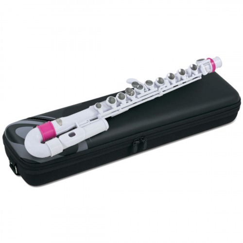 NUVO jFlute White/Pink флейта, изогнутая головка, материал АБС-пластик, цвет белый/розовый, в комплекте мундштук, колено ре, смазка, чехол, тряпочка д фото 2