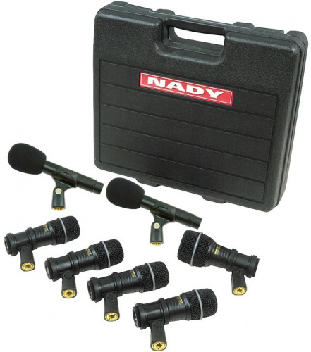 Nady DMK-7 Набор микрофонов для подзвучки ударных DM 70 (4 шт.), DM 80 (1шт.), CM 88 (2 шт.), пласти