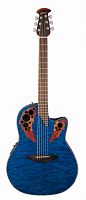 OVATION CE44P-8TQ Celebrity Elite Plus Mid Cutaway Trans Blue Quilt Maple гитара (Китай)