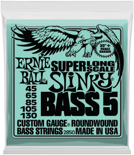 Ernie Ball 2850 струны для 5-струнной бас-гитары Nickel Bass SLS Slinky 5 (45-65-85-105-130)