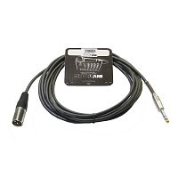 Invotone ACM1010S/BK Микрофонный кабель, Джек 6,3 стерео —XLR3M, длина 10 м (черный)