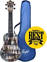 FLIGHT TUS 40 ARCANA укулеле Travel, сопрано, черная с рисунком, пластик