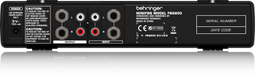 Behringer FBQ800 MINIFBQ Стереофонический 9-полосный графический эквалайзер с системой детектирования обратной связи фото 5