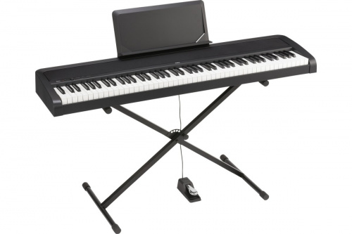 KORG B2N цифровое пианино, облегченная клавиатура, 12 тембров, педаль, адаптер питания в комплекте, цвет черный, полифония 120 фото 3