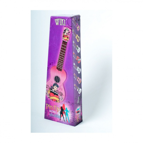 WIKI UK/FLORAL гитара укулеле сопрано, липа, рисунок девушка с цветами чехол в комплекте фото 3