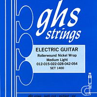 GHS 1400 Струны для электрогитары никель роликовая обмотка (12-15-22-28-42-54) Nickel Rockers