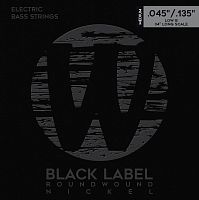 Warwick 41301 M5B струны для 5-струнной бас-гитары, Black Label, 45-135, никель