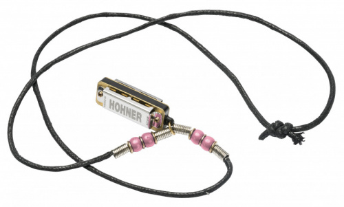 HOHNER M38N-PI губная гармошка уменьшенная на подвесе, цвет розовый