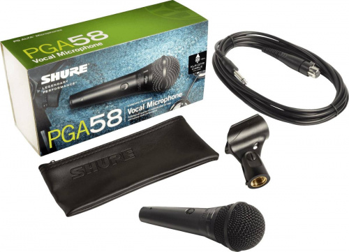 SHURE PGA58-QTR-E кардиоидный вокальный микрофон c выключателем, с кабелем XLR -1/4. фото 2