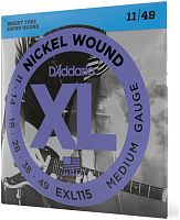 D'Addario EXL115 струны для электрогитары, Blues/Jazz Rock, никель, 11-49