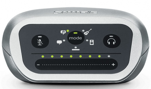 SHURE MVI-LTG портативный цифровой аудиоинтерфейс, позволяющий подсоединить микрофон, бас, электрогитару или электронный клавишный инструмент к любому