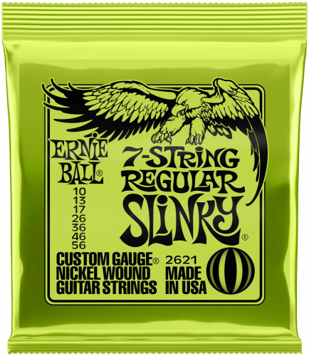 Ernie Ball 2621 струны для 7стр. эл.гитары Nickel Wound Regular Slinky 7 (10-13-17-26-36-46-56)