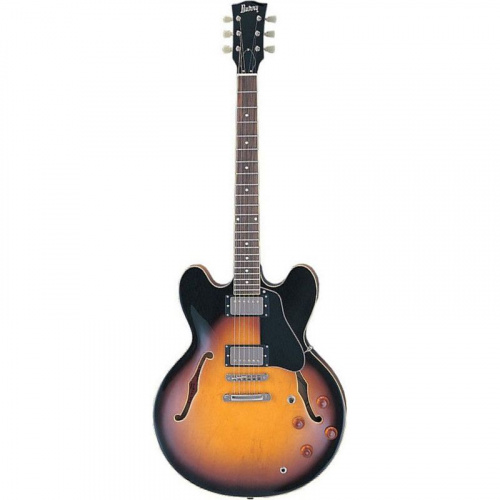 Burny RSA65 BS электрогитара типа Gibson ES-335 с кейсом, Brown Sunburst