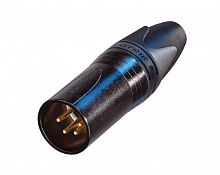 Neutrik NC4MXX-B кабельный разъем XLR male черненый корпус, золоченые контакты 4 контакта